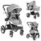 Costway Folding Aluminum Infant Baby Stroller Kids Carriage Pushchair W/ Diaper Bag Gray/Blue/Khaki